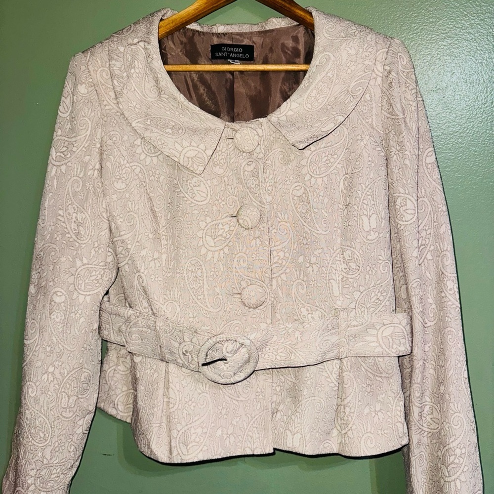 Cream Patterned Women's Jacket